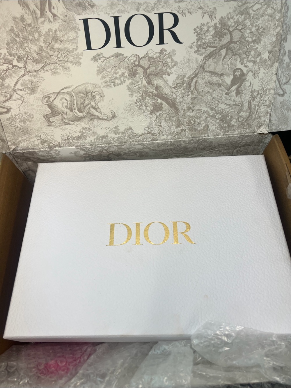 Dior White and Gold Logo Gift Box